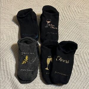 Pure Barre Black and Gray Sticky Socks Set